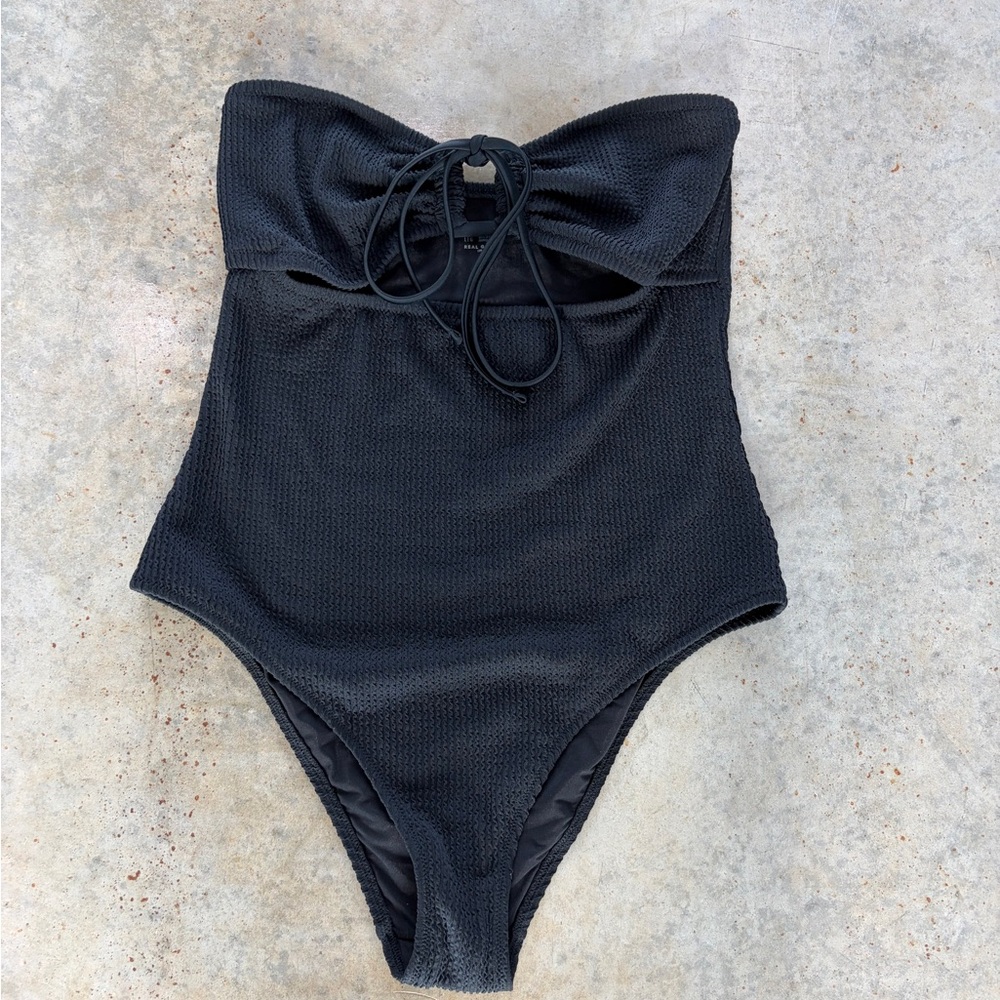 Aerie Black One-Piece Cheeky Swimsuit - Picture 8 of 8
